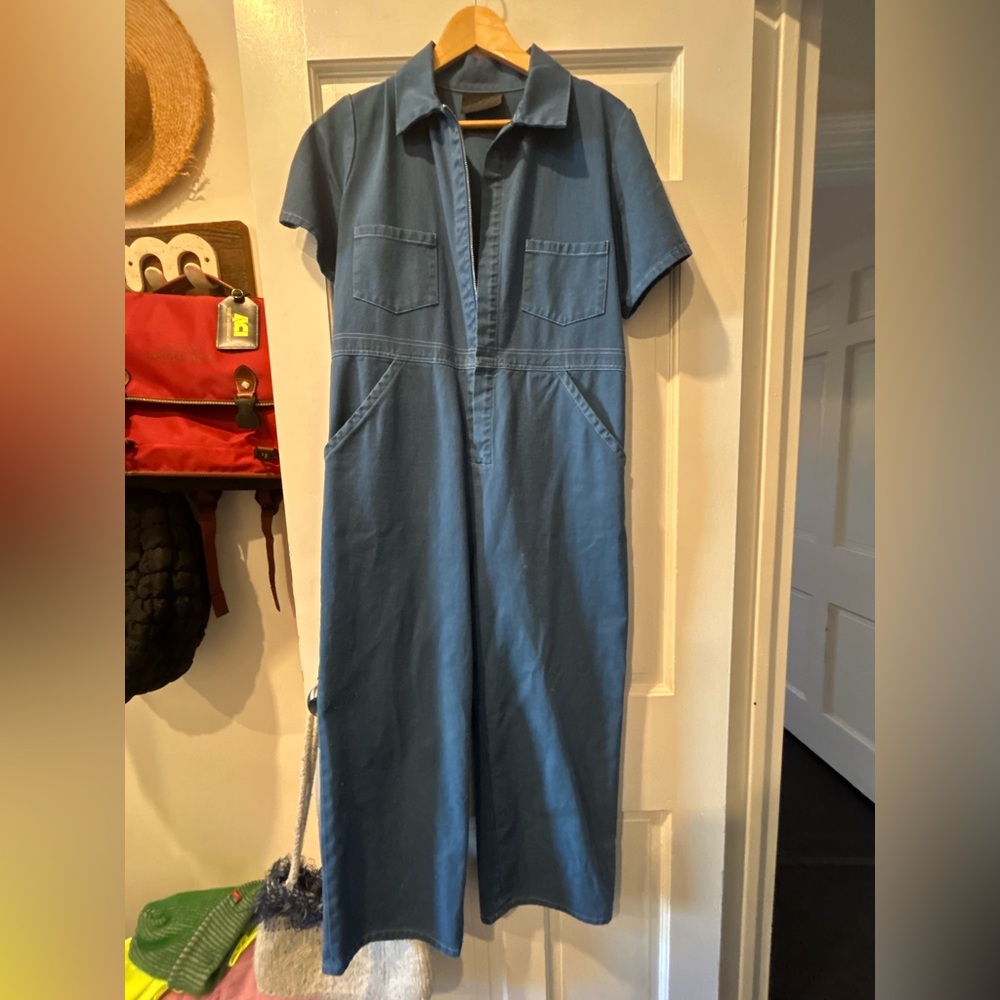 No. 6 Denim Short Sleeve Jumpsuit